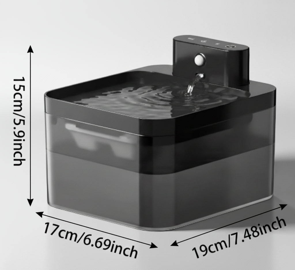 AquaSense™ – Fontaine à eau sans fil pour chats & petits chiens
