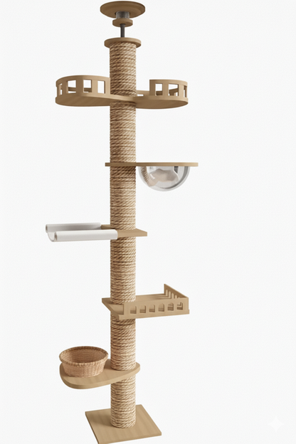 Arbre à chats XXL fixation sol-plafond "Tour d’Ambre"