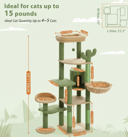 Cactus Titan™ – Arbre à chat géant design en forme de cactus