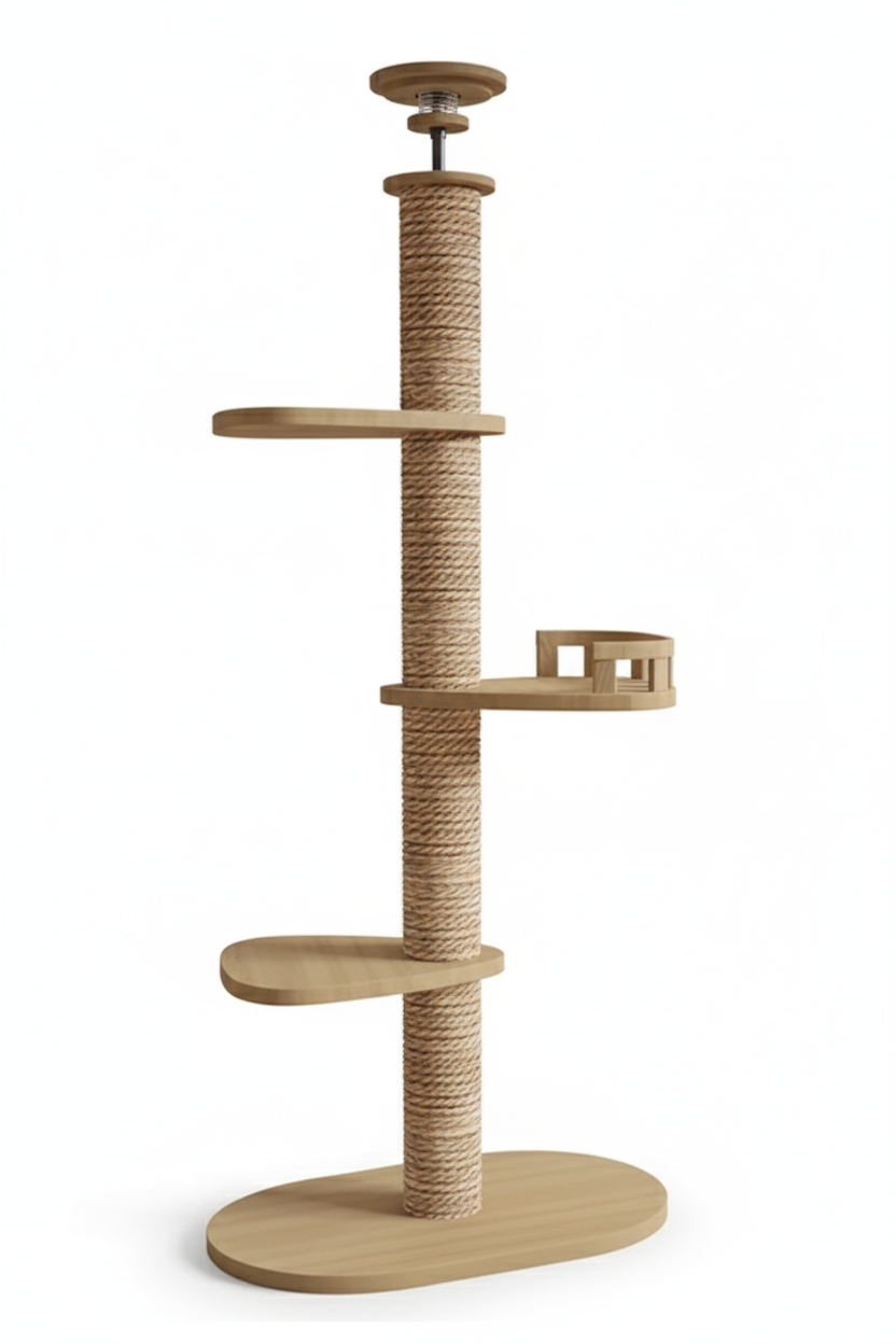 Arbre à chats XXL fixation sol-plafond "Tour d’Ambre"