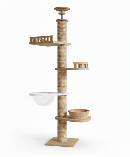 Arbre à chats XXL fixation sol-plafond "Tour d’Ambre"