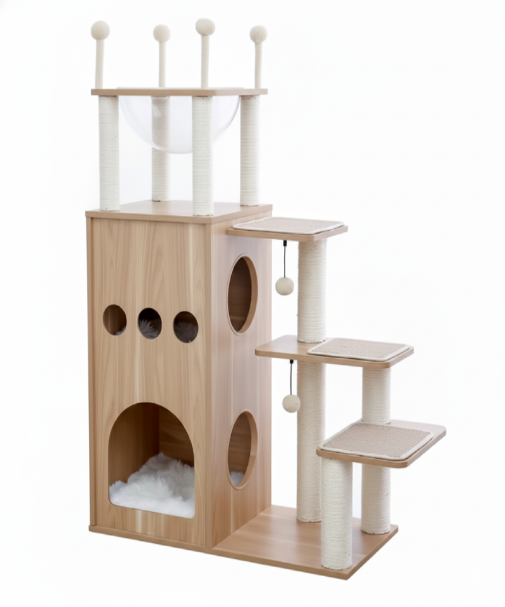 Cubéria™ – Arbre à chat design en bois multi-espaces