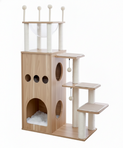 Cubéria™ – Arbre à chat design en bois multi-espaces