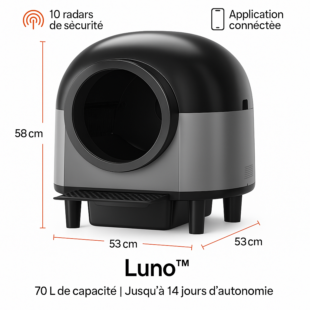 Luno™ – Litière automatique sphérique & silencieuse