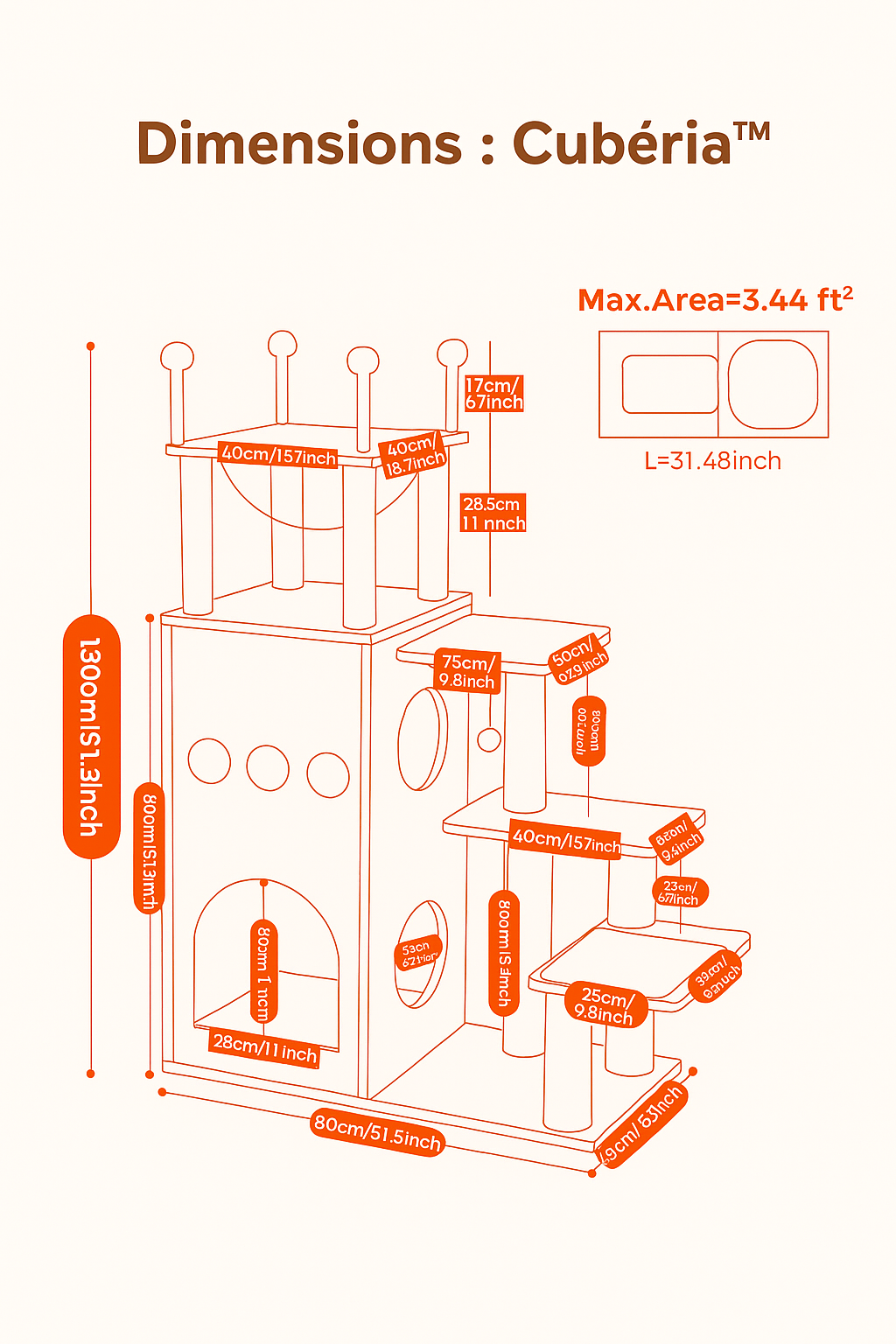 Cubéria™ – Arbre à chat design en bois multi-espaces