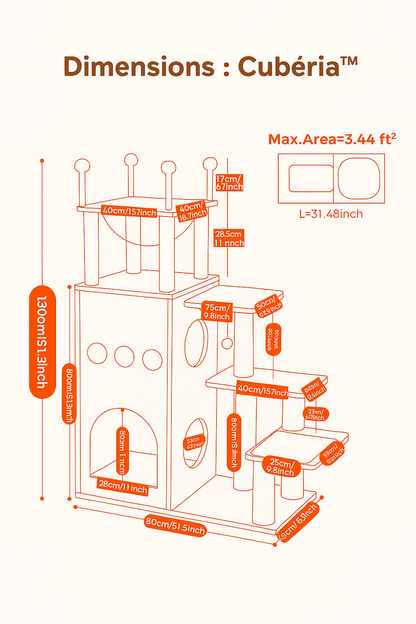 Cubéria™ – Arbre à chat design en bois multi-espaces