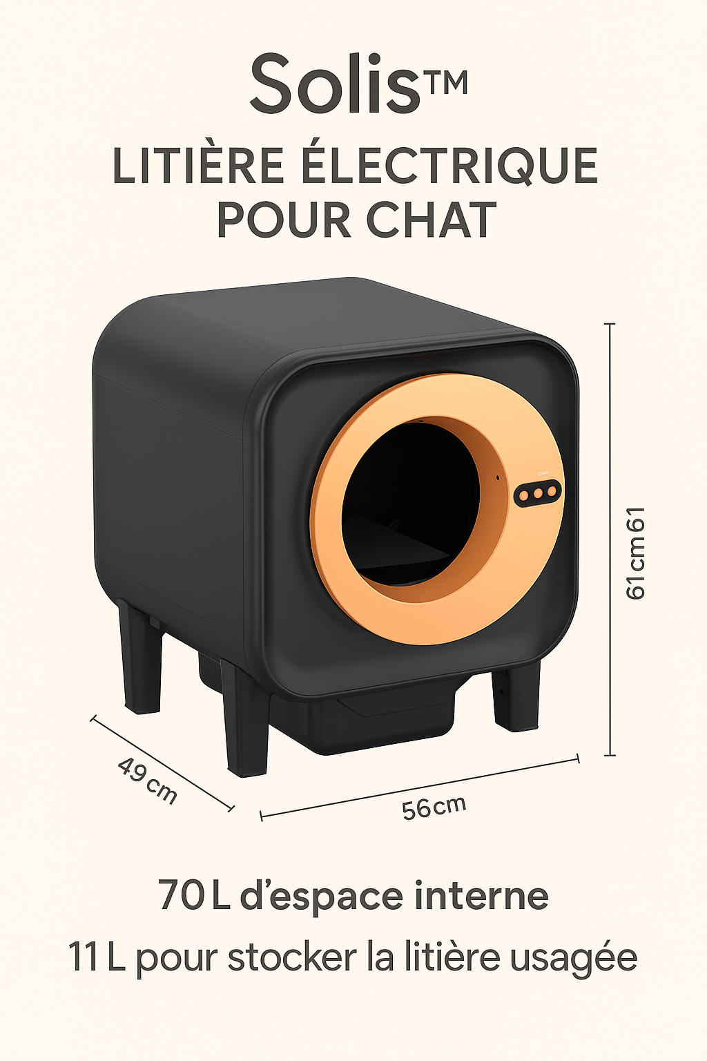 Solis™ – Litière automatique design & autonettoyante