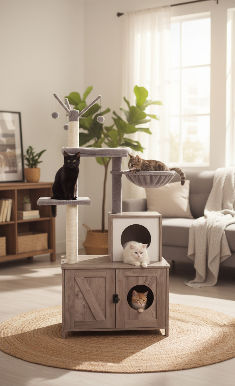 Ascendia™ – Arbre à chat de luxe multi-niveaux