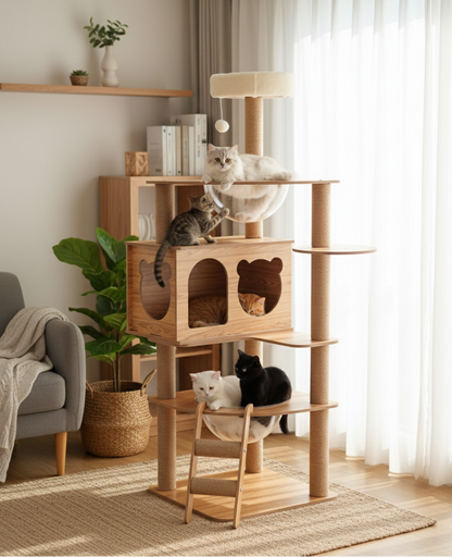 Tour d’escalade “Cosy Loft” – Arbre à chat design pour appartement moderne