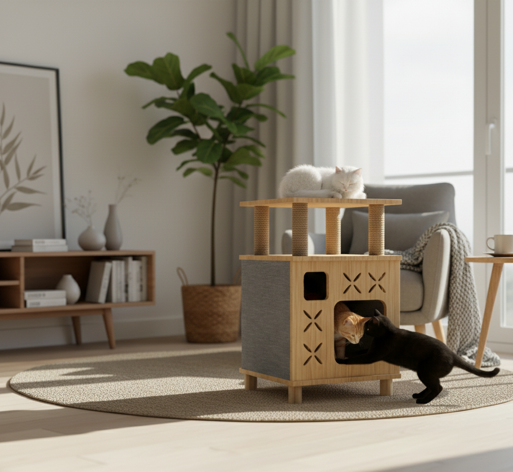 NaturaLine™ – Arbres & Condos en bois pour chats