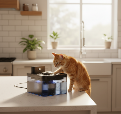 AquaSense™ – Fontaine à eau sans fil pour chats & petits chiens