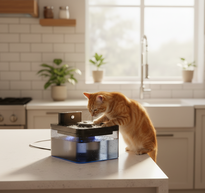 AquaSense™ – Fontaine à eau sans fil pour chats & petits chiens