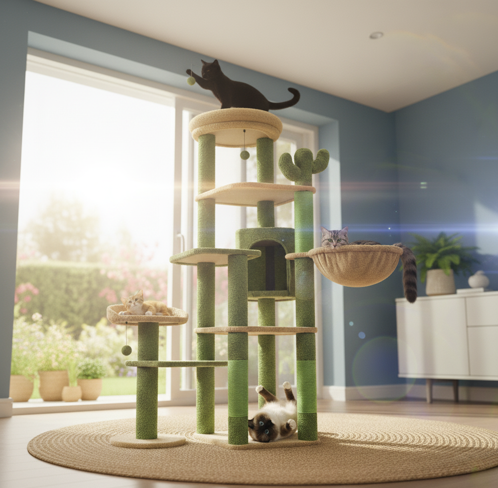 Cactus Titan™ – Arbre à chat géant design en forme de cactus