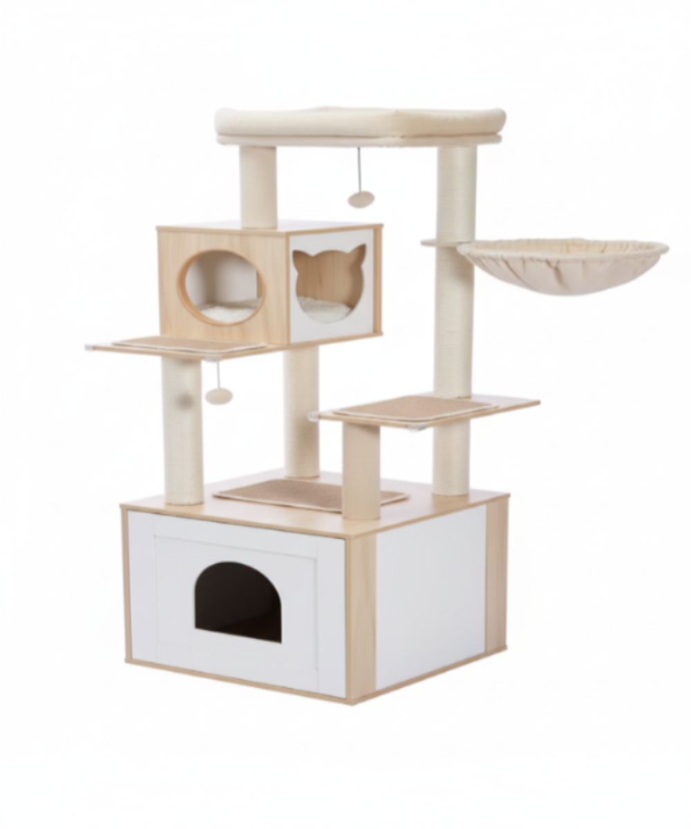 UrbanNest™ – Arbre à chat multi-niveaux en bois
